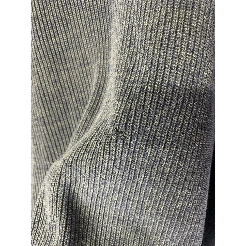 Vtg Cabelas Sidney, NE Mens L Large Blue Gray‎ Green Rag Knit Pullover Sweater